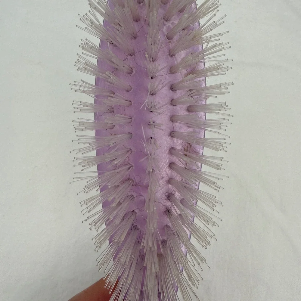 Genuine Vintage STANDARD Nylon Hair Brush Purple Marbled Pearlescent Mid Century